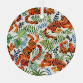 Tiger Oerwoud Waterverf Glas Ornament (Achterkant)