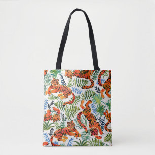 Tiger Oerwoud Waterverf Tote Bag