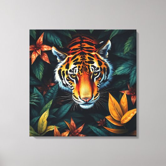 “Tiger of Mine” – Colourful Tiger Portrait Canvas Afdruk (Voorkant)