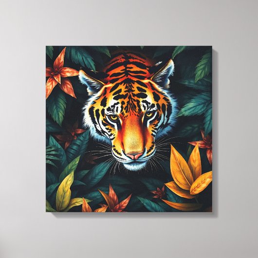 “Tiger of Mine” – Colourful Tiger Portrait Canvas Afdruk (Voorkant)