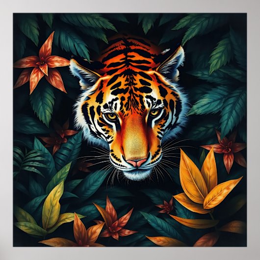 “Tiger of Mine” – Colourful Tiger Portrait Poster (Voorkant)