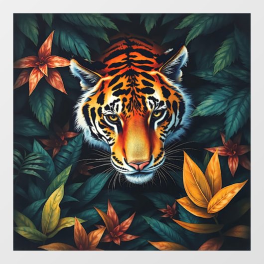 “Tiger of Mine” – Colourful Tiger Portrait Raamsticker (Vel)