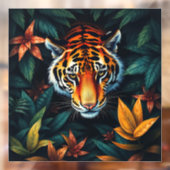 “Tiger of Mine” – Colourful Tiger Portrait Raamsticker (Vel 2)