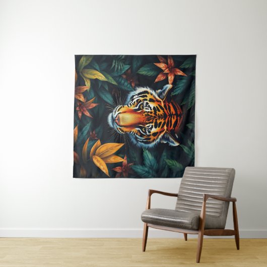 “Tiger of Mine” – Colourful Tiger Portrait Wandkleed (In Situ (horizontaal))