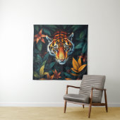 “Tiger of Mine” – Colourful Tiger Portrait Wandkleed (In situ)