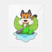 Tiger on the Hunt Fleece Deken (Voorkant)