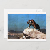 Tiger op de horloge van Jean-Leon Gerome Briefkaart (Voorkant / Achterkant)