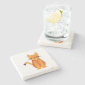 Tiger Oragami Stenen Onderzetter (Zijkant)