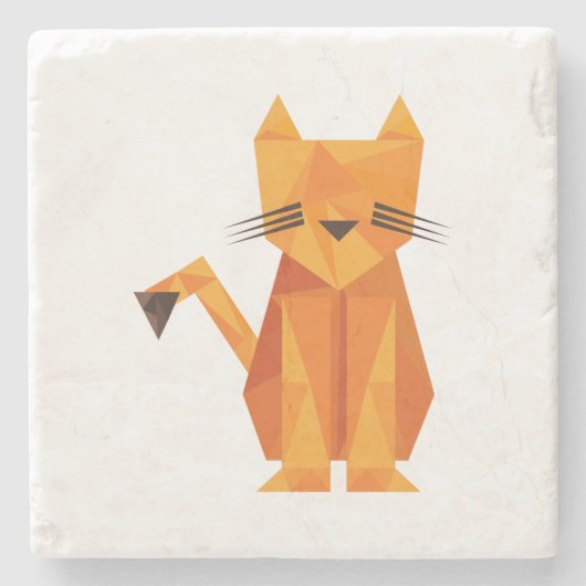 Tiger Oragami Stenen Onderzetter (Voorkant)