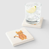 Tiger Oragami Stenen Onderzetter (Zijkant)