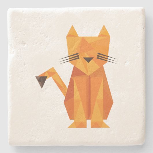Tiger Oragami Stenen Onderzetter (Voorkant)
