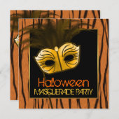 Tiger Oranje Black Halloween Masquerade Party Kaart (Voorkant / Achterkant)