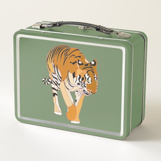 Tiger Painting on Metal Lunch Boxes (Achterkant)