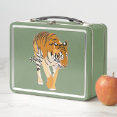 Tiger Painting on Metal Lunch Boxes (In situ)