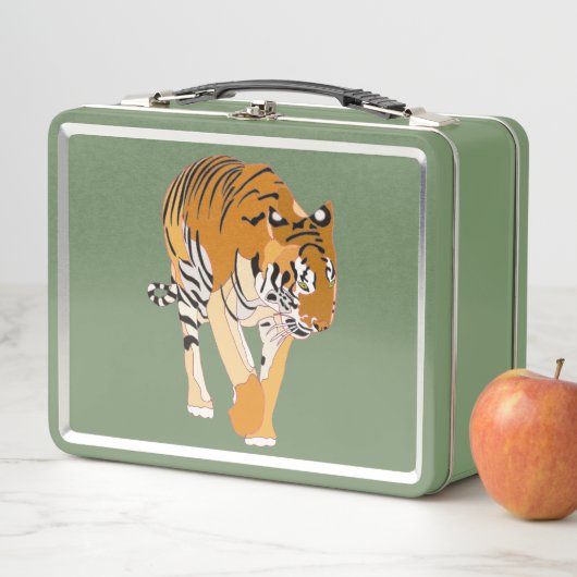 Tiger Painting on Metal Lunch Boxes (In situ)