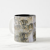 Tiger Painting Pattern Art Tweekleurige Koffiemok (Voorkant links)