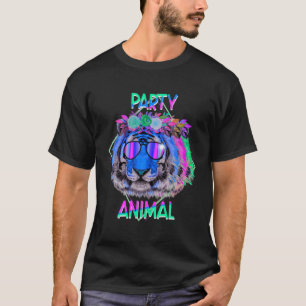 Tiger Party Animal Funny 80 Style Birthday Party T-shirt