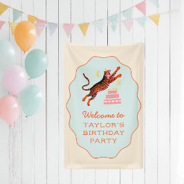 Tiger Party Animals Kids Birthday Welcome Spandoek