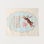 Tiger Party Animals Kids Verjaardag Welkom Wandkleed (Voorkant (horizontaal))