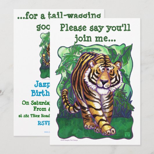 Tiger Party Center Kaart (Voorkant / Achterkant)