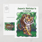 Tiger Party Center Uitnodiging Briefkaart (Voorkant / Achterkant)