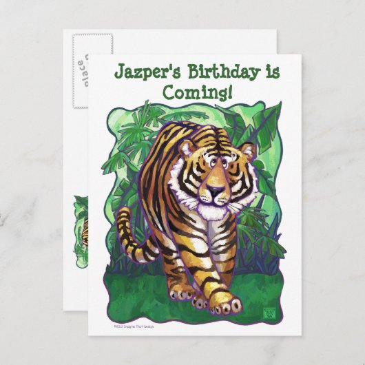 Tiger Party Center Uitnodiging Briefkaart (Voorkant / Achterkant)