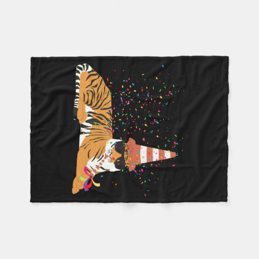 Tiger Partying Animals Having A Party  Fleece Deken (Voorkant (Horizontaal))