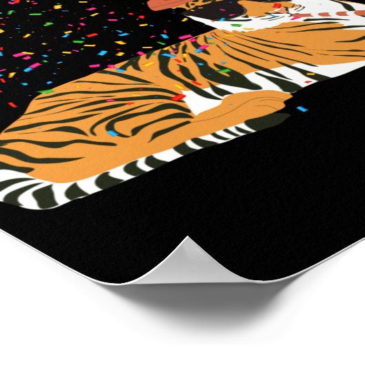 Tiger Partying Animals Having A Party  Poster (Hoek)