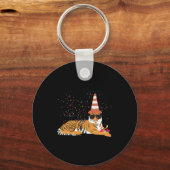 Tiger Partying Animals Having A Party  Sleutelhanger (Voorkant)