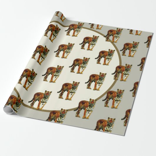 Tiger Pattern  Elegant Cadeaupapier (Uitgerold)
