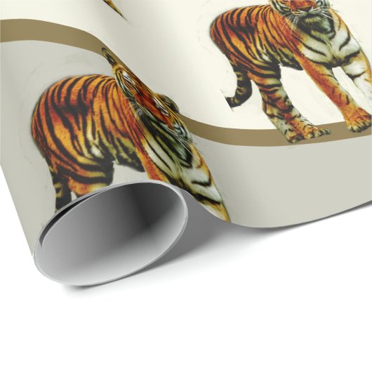 Tiger Pattern  Elegant Cadeaupapier (Rol Hoek)