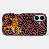 Tiger Pattern in Red with Tiger Case-Mate iPhone Case (Achterkant (horizontaal))