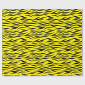 Tiger Pattern Verjaardag Cadeaus Geel Naadloos Cadeaupapier (Vlak)