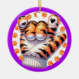Tiger Paw ASL I LOVE YOU - SEE BACK! Keramisch Ornament