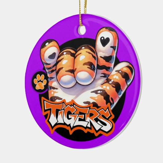 Tiger Paw ASL SEE BACK! Keramisch Ornament (Links)
