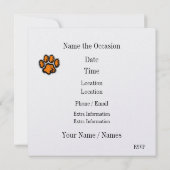 Tiger Paw Party Kaart (Achterkant)