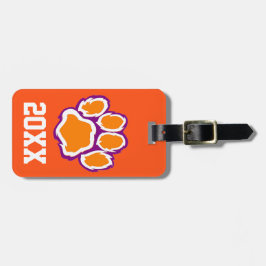 Tiger Paw Print Bagagelabel met tekst op de rug