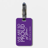 Tiger Paw Print Bagagelabel met tekst op de rug (Achterkant verticaal)