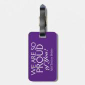 Tiger Paw Print Bagagelabel met tekst op de rug (Achterkant verticaal)