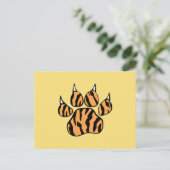 Tiger Paw Print Briefkaart (Staand voorkant)