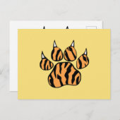 Tiger Paw Print Briefkaart (Voorkant / Achterkant)