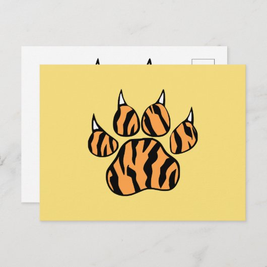 Tiger Paw Print Briefkaart (Voorkant / Achterkant)