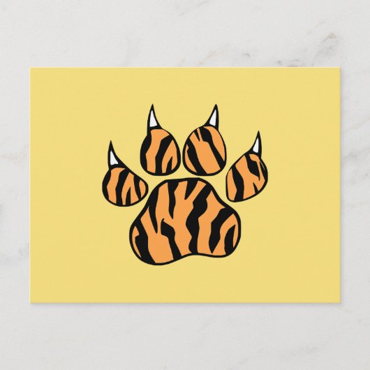 Tiger Paw Print Briefkaart (Voorkant)