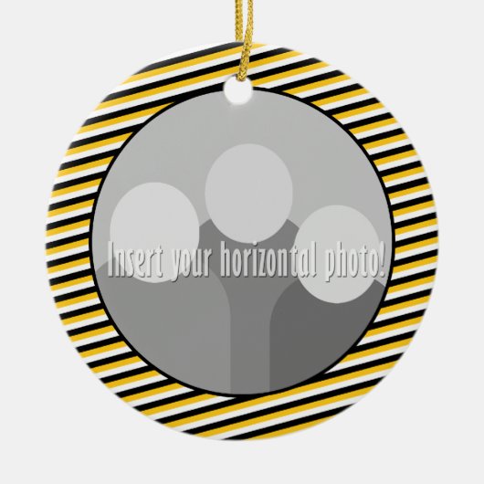 Tiger Paw Print Foto Lijst met stripes Keramisch Ornament (Voorkant)