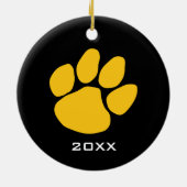 Tiger Paw Print Foto Lijst met stripes Keramisch Ornament (Achterkant)