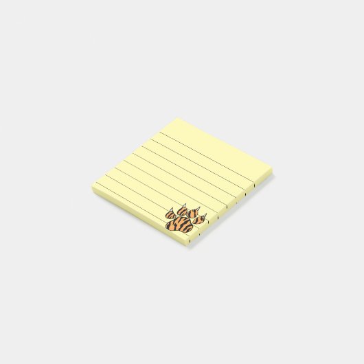 Tiger Paw Print Tekening Lined 3x3 Post-it® Notes (Schuin)