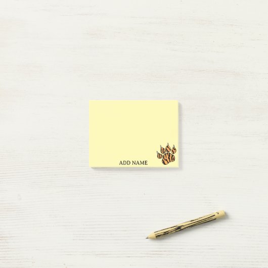 Tiger Paw Tekening Schattigee Aangepaste Naam Opme Post-it® Notes (Op bureau)