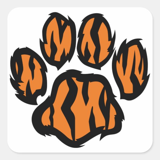 Tiger Paw Vierkante Sticker (Voorkant)