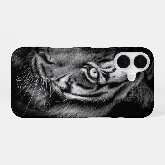 Tiger Phone Case – Customizable iPhone 16 Hoesje (Achterkant horizontaal)