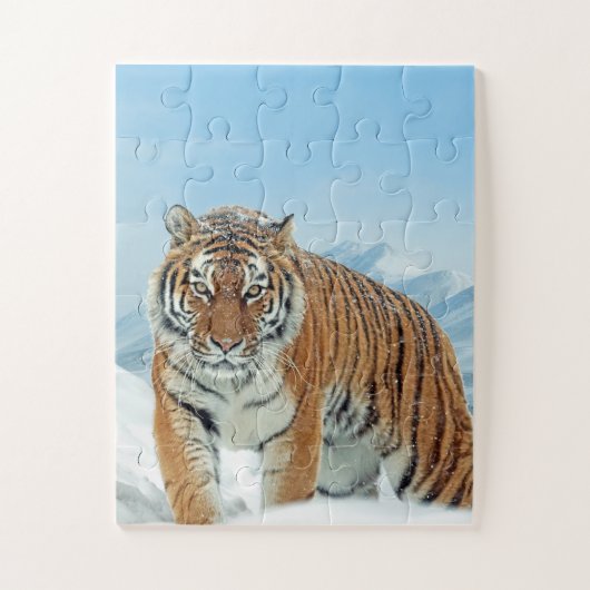 Tiger Photo Snow Mountains Animal Winter Legpuzzel (Verticaal)